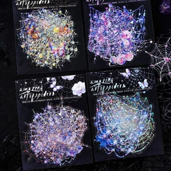 Mr. Paper 4Style 10Pcs/bag Spider Web Theme Shell Light PET Stickers for DIY Handbook Phone Case Glass Bottle Frame Decoration