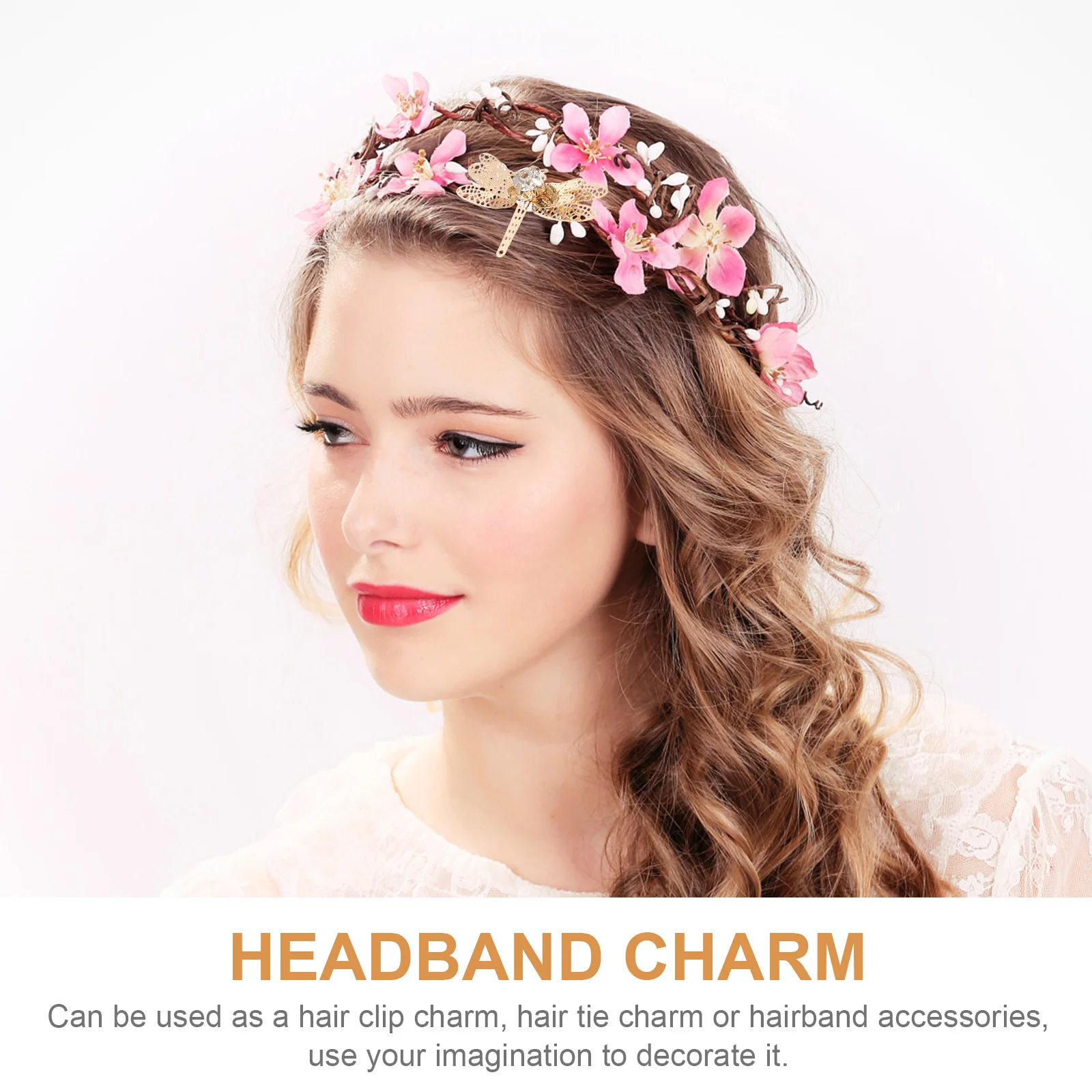 

10 Pcs Hairpin Copper Dragonfly Rhinestone Charms Craft Decor Hair Accessories DIY Golden Small Light Durable Wear Resistant