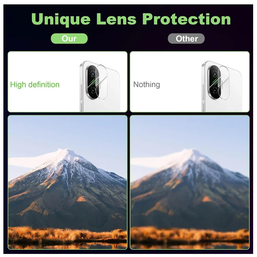 PocoF7 Case 2 قطعة ثلاثية الأبعاد منحني عدسة الكاميرا حامي الزجاج المقسى ل Xiaomi Poco F7 Little F7 F 7 PocoF 7 عدسة حامي الشاشة