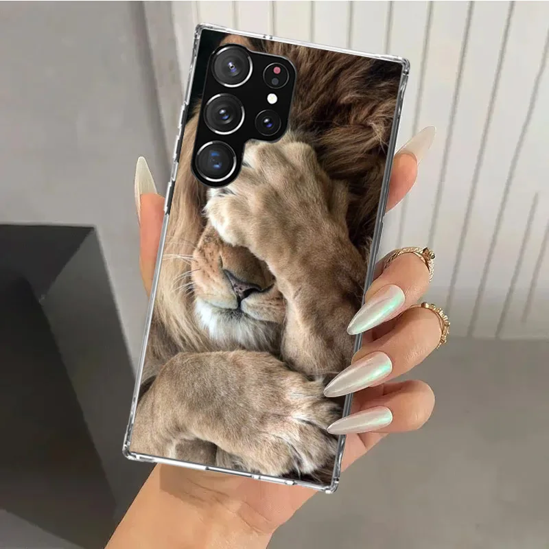 Lion Alpha Male Cub King Phone Case for Samsung Galaxy S25 S24 S23 Ultra S22 S21 Plus S20 FE S10 + S10E S25U Soft Print Shell S2
