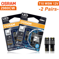 OSRAM LED T10 6000K 12V W5W 194 LEDriving SL Advance 6000K White Car Reading Bulbs Door Lamps Interior Light 1.5W 2980CW