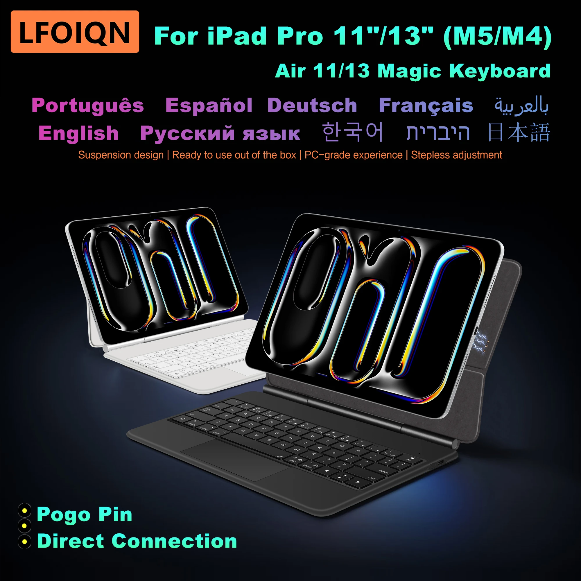 

LFOIQN Smart Pogo Pin Keyboard Case For iPad Pro 11 2025 M5 M4 Air 11 13 M2 M3 2024 Pro Air 4 5 6 10.9 Trackpad Teclado ipad 키보드