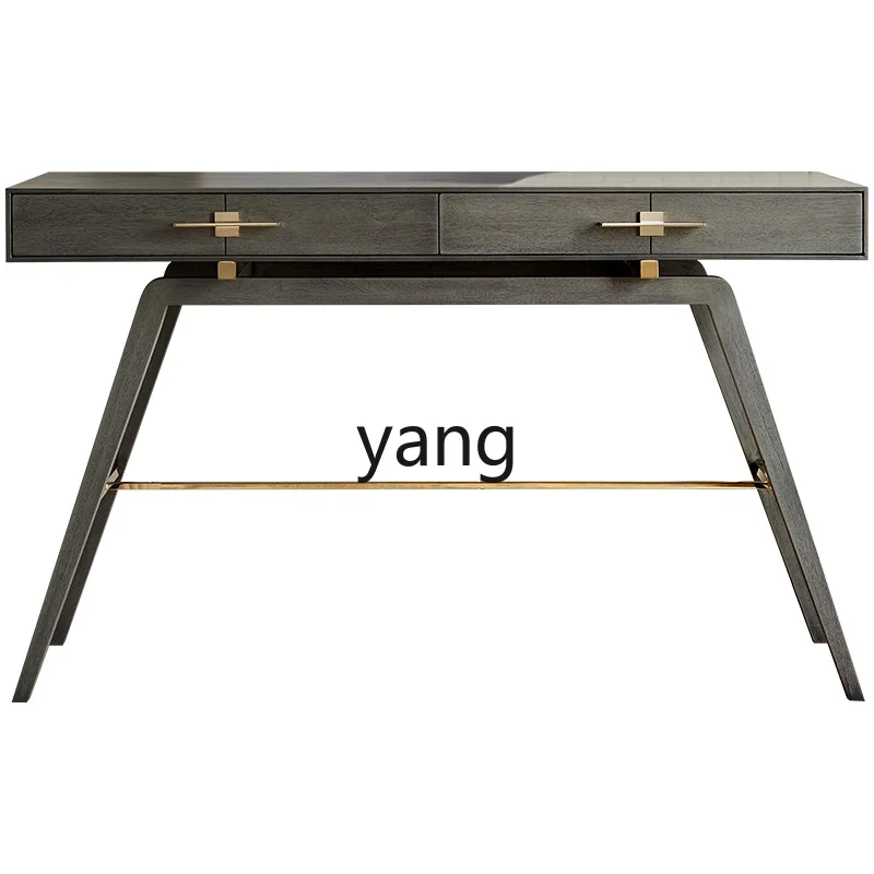 

LTT light luxury living room entrance table against the wall entrance hall strip case solid wood end view table