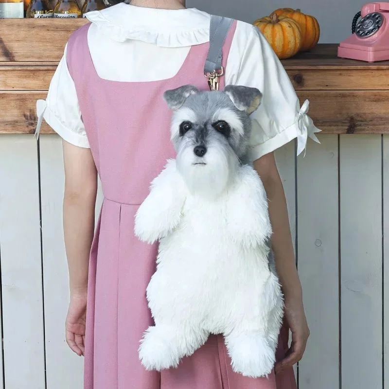 Dog Y2K Backpack Simulation Chenery PP Cotton Puppy Backpack PU Backpack Plush Doll Cute Doll Girlfriend Child Birthday Gift New