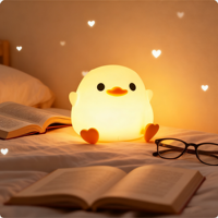 Cute DoDo Duck LED Night Light Touch-Sensitive Dimmable Rechargeable Silicone Bedside Lamp for Nursery And Bedroom