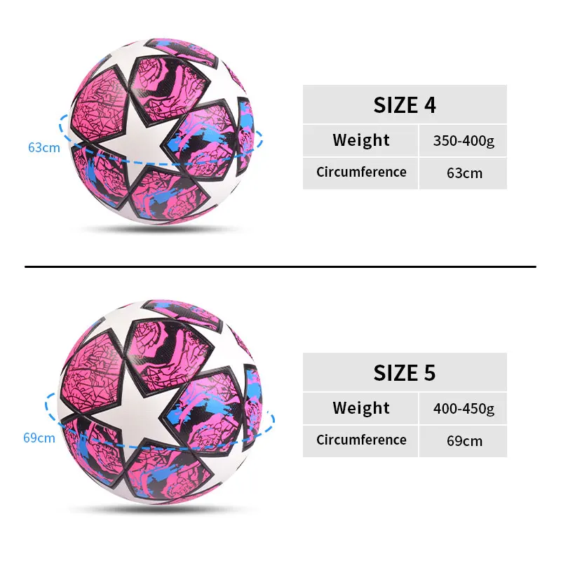 High Quality Soccer Balls Soft PU Material Professional Size 5 Size 4 Seamless Team Match Group Training Sports Football