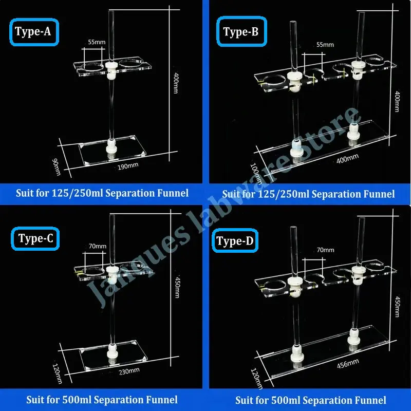1pc Laboratory Plexiglass Separation Funnel Rack height adjustable funnel stand suitable for 125-1000ml separation funnel