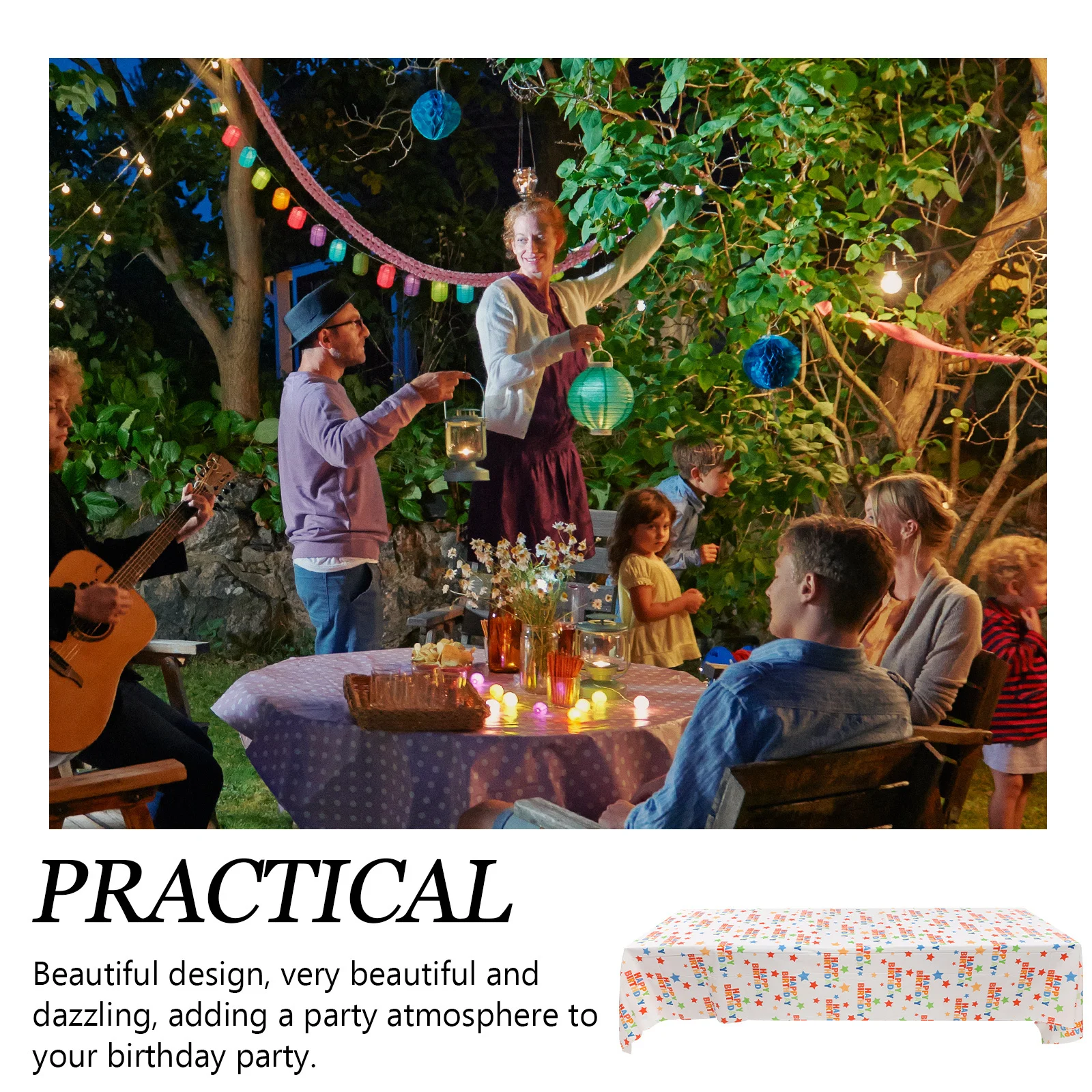 

Premium Waterproof Tablecloth Birthday Party Decorations Reusable Polyester Table Cover for Kids Adult Indoor Outdoor