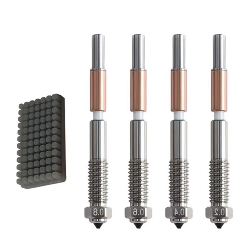 Nozzle Replacement Bimetal For QIDI Q2 Q2c 3D Printer, For PLA, PETG, ABS, ASA, PA-CF Filaments- 0.2/0.4/0.6/0.8Mm User-Friendly