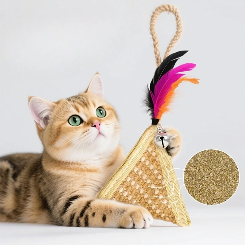 Erba gatta giocattoli di piume di gatto striscia di morso giocattolo interattivo per gatti erba gatta forniture per animali domestici digrignamento dei denti giocattolo teaser per gatti