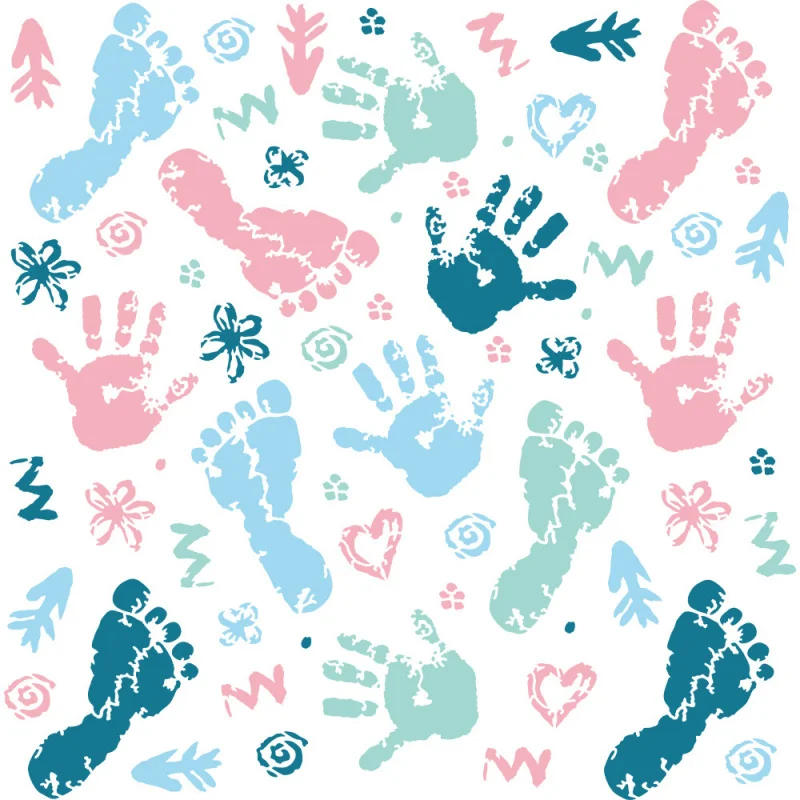 

Footprint Stencil For Journal Decoration, Spray-Painted Paper Art Pattern, Hollow Stencils For Painting