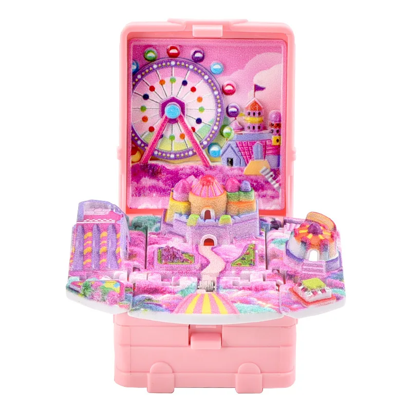 3D Three-dimensional Dream Amusement Park Folding Book Keychain Cartoon School Bag Fold Book Kids Decompression Creative Gift