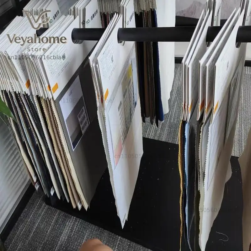Fabric elevator display rack Floor-to-ceiling middle island cloth board shelf Double-sided two-layer clothing fabric sample
