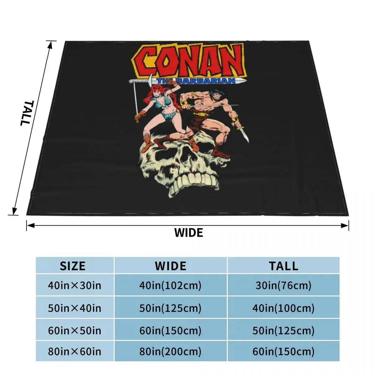 Conan The Barbarian Conan and Red Sonja Throw Blanket Blankets For Sofas Loose Tourist Blankets