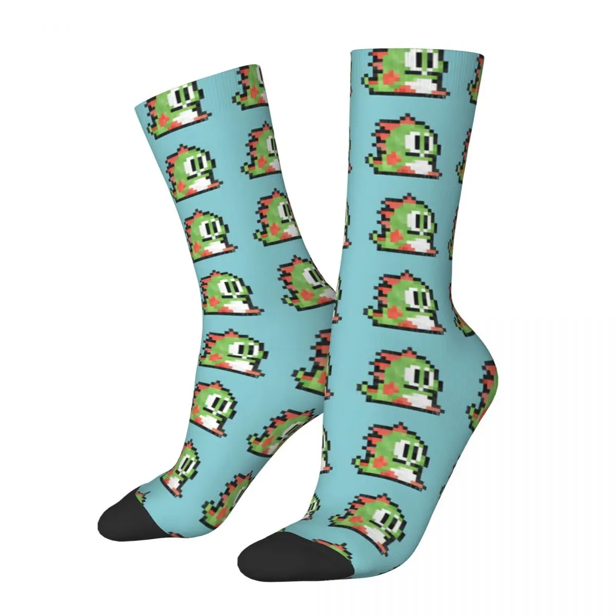 Crazy Sock for Men Vintage Pixels Hip Hop Vintage Bubble Bobble Game Happy Quality Pattern Printed Boys Crew compression Sock