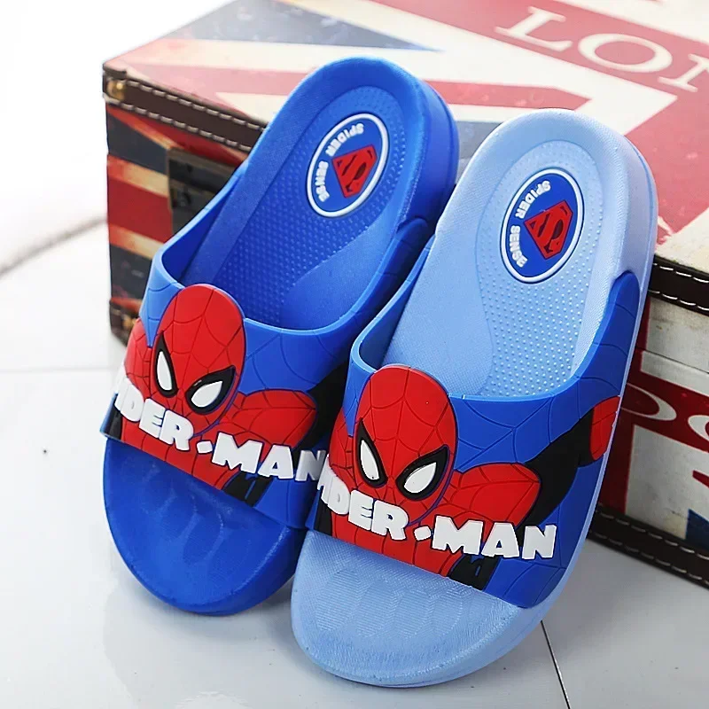 Disney Children\'s Slippers Summer Boys Indoor Bath Slippers Soft Sole Anti-skid Cartoon Spider-Man Boys Outside Beach Sandals