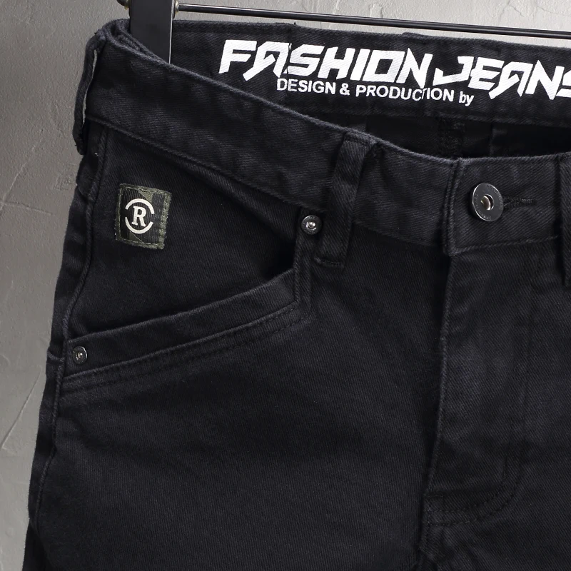 Streetwear Fashion Men Jeans High Quality Black Stretch Slim Fit Vintage Jeans Men Embroidery Designer Casual Denim Pants Hombre