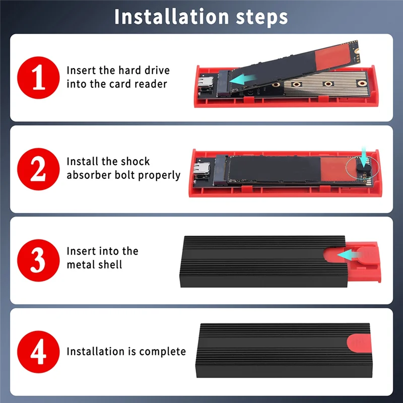 Dependable-M.2 SSD Enclosure 10Gbps, Pcie SSD Case For M.2, Tool-Free Adapter, Hard Disk Converter For PC & Laptop