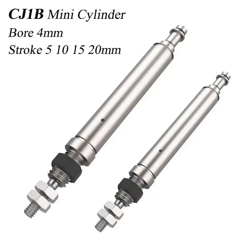 HLH Pneumatic Cylinder CJ1B Small Single Action Needle Pen Cylinder CJ1B Bore4mm-Stroke 5/10/15/2mm-SU4 Stainless Steel Material