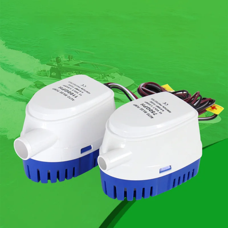 Automatic Boat Submersible Bilge Pump 12V 24V Volt DC Electric Marine Water Pump Small Auto 600GPH 750GPH 1100GPH With Switch