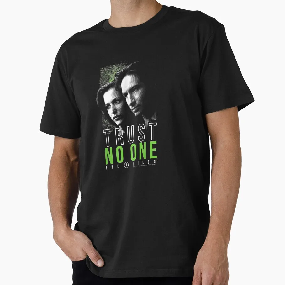 

Trust No One 80s Retro Sic fi Alien Movie The X files tv show Gift shirt for man 100% cotton Print Graphic Clothes All size Tops