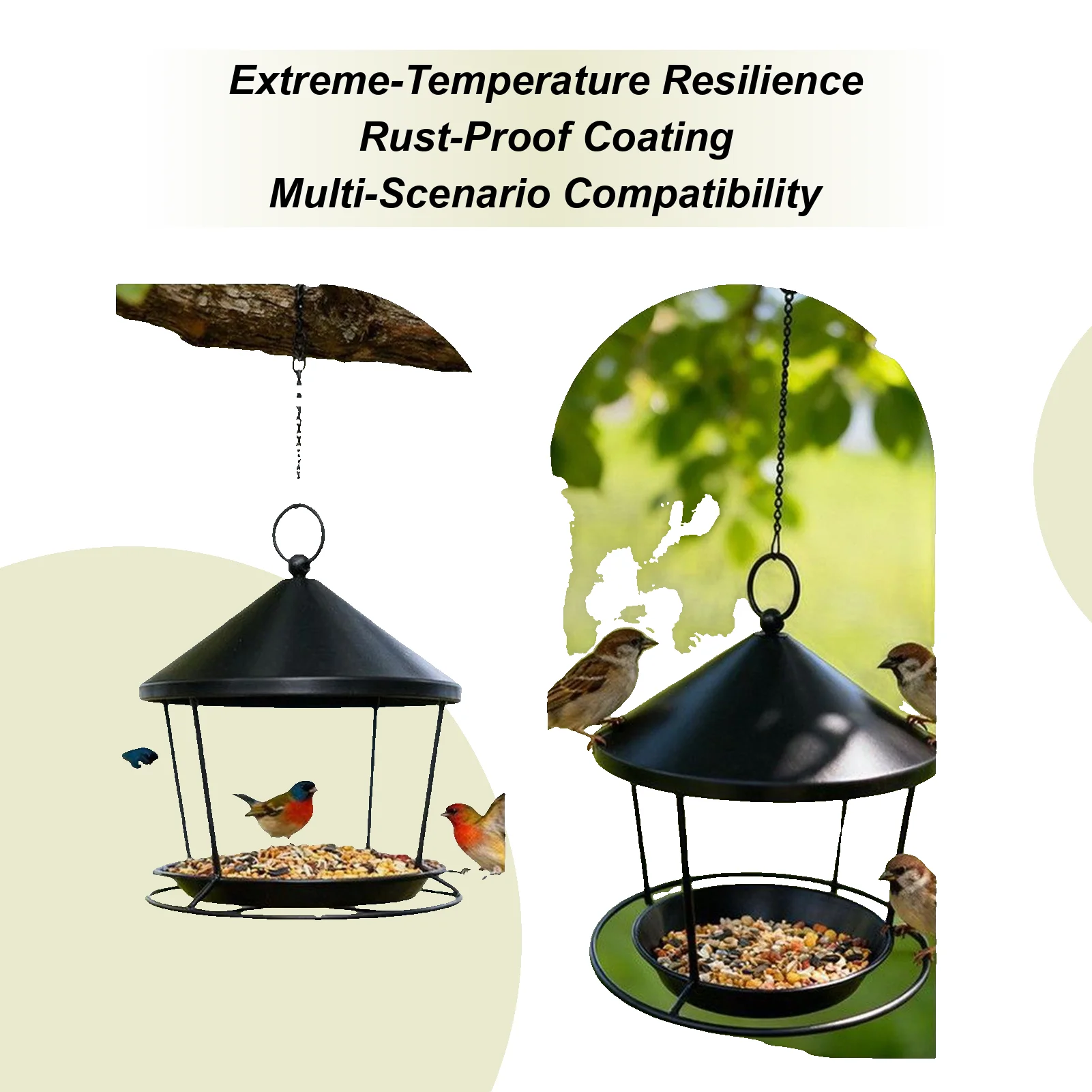 

Bird Feeders For Outside Hangable Metal Hummingbird Feeder Hangable Bird Food Bowl For Outdoor Garden Backyard Apartment Balcony
