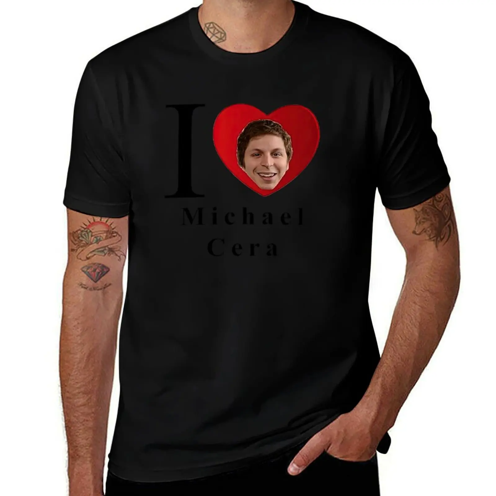 Michael Cera Actor I Love Michael Cera T-Shirt Tough Fabric Work Tee T-Shirt