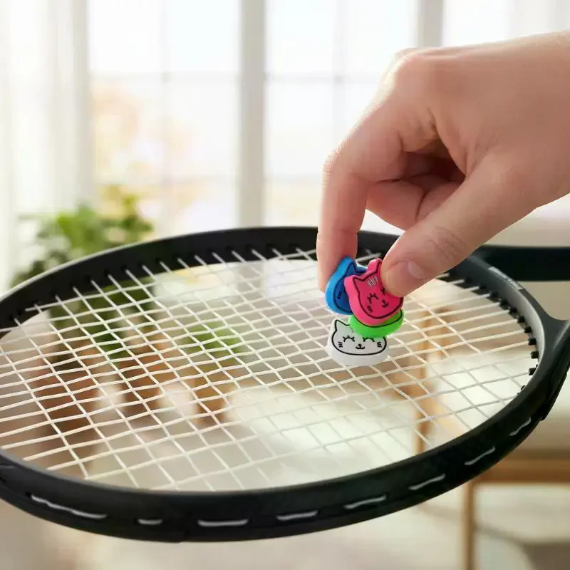 Cute Cartoon Cat Shaped Tennis Vibration Dampener Silicone Shock Absorber To Reduce Tenis Racquet Vibration Dampeners