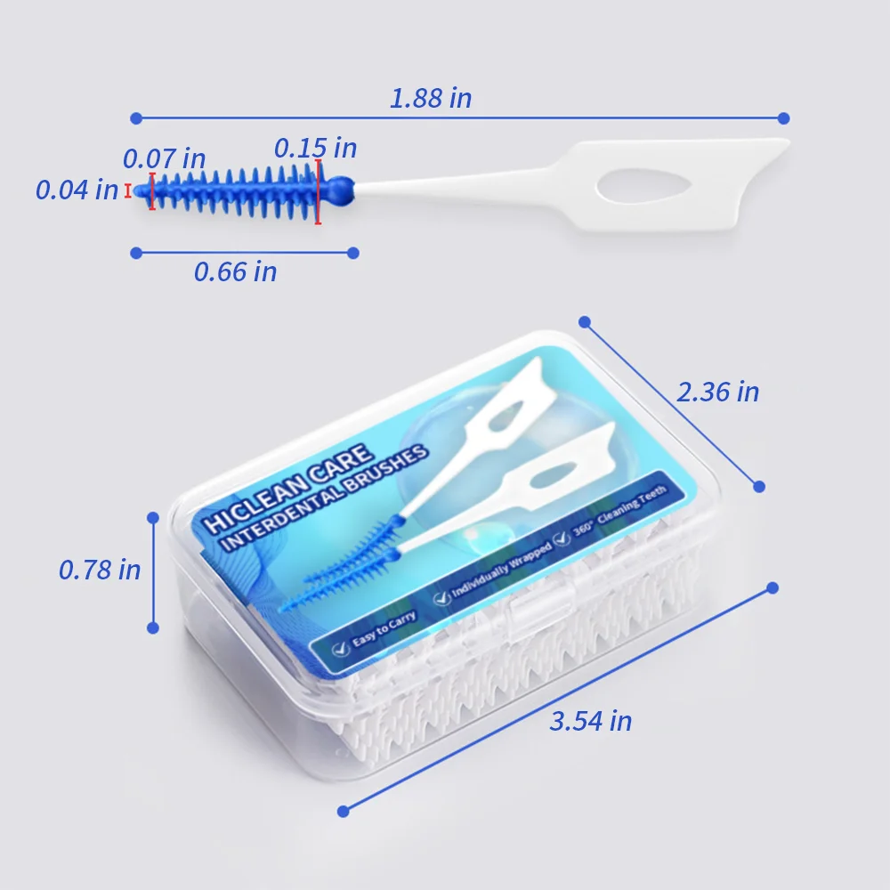 200 cepillos interdentales con cabezal de doble hilo Dental para limpiar huecos entre los dientes, palillo de dientes 2 en 1