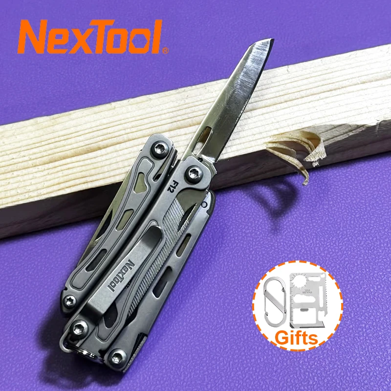 NexTool Mini Flagship F12 Multi-tool 13-in-1 Outdoor EDC Keychain Multi Tool with Serrated Scissors 80Cr14Mov Steel Gift for Men
