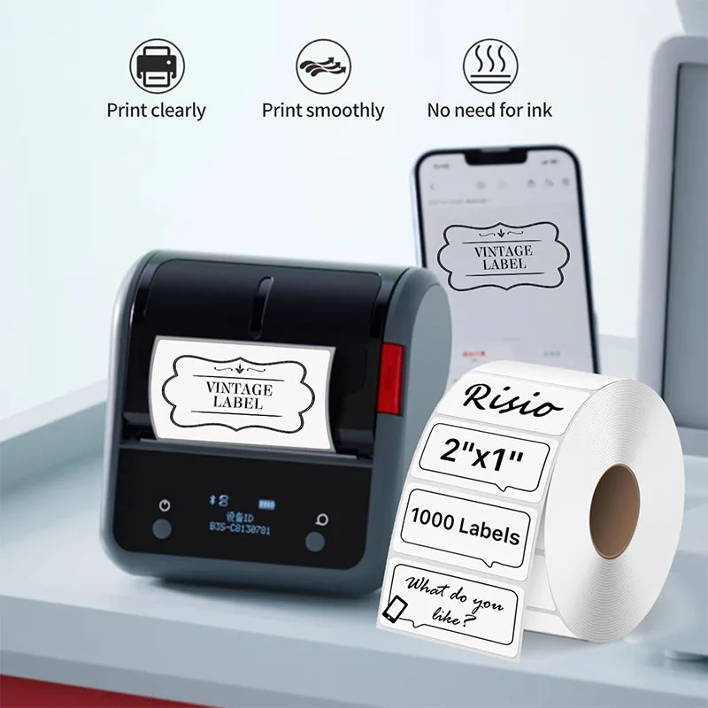 30/40mm Width White Self-adhesive Thermal Label Durable Printable Roll Sticker Papers Barcode Price Household Office Storage Tag