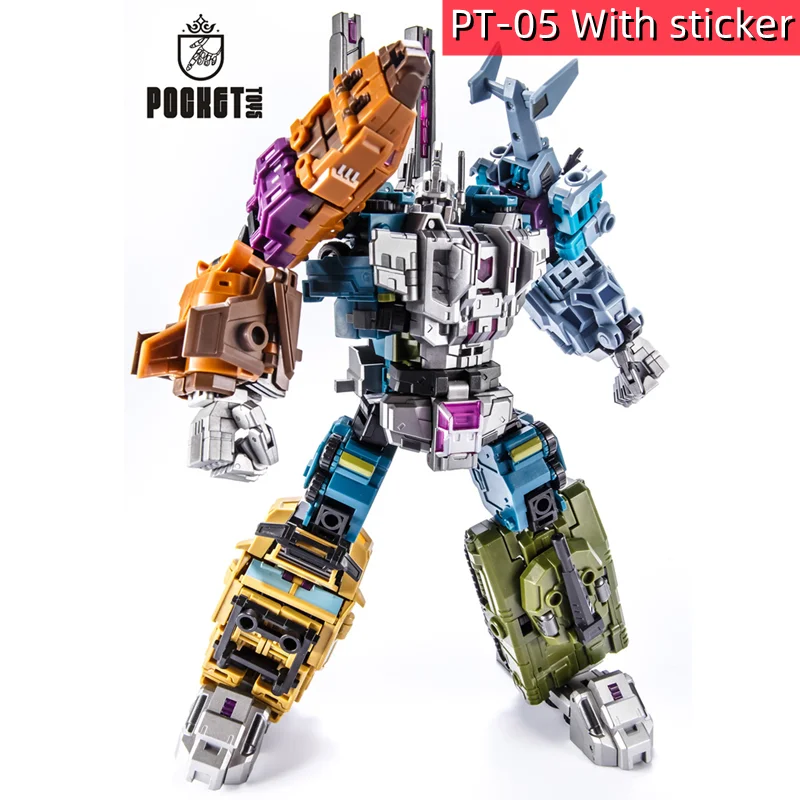 ใหม่ในสต็อก pockettoys PT-05 G1แปลง PT05 Bruticus 5IN ของเล่นหุ่นยนต์1ตุ๊กตาขยับแขนขาได้พร้อมสติกเกอร์ขายปลีกกล่อง