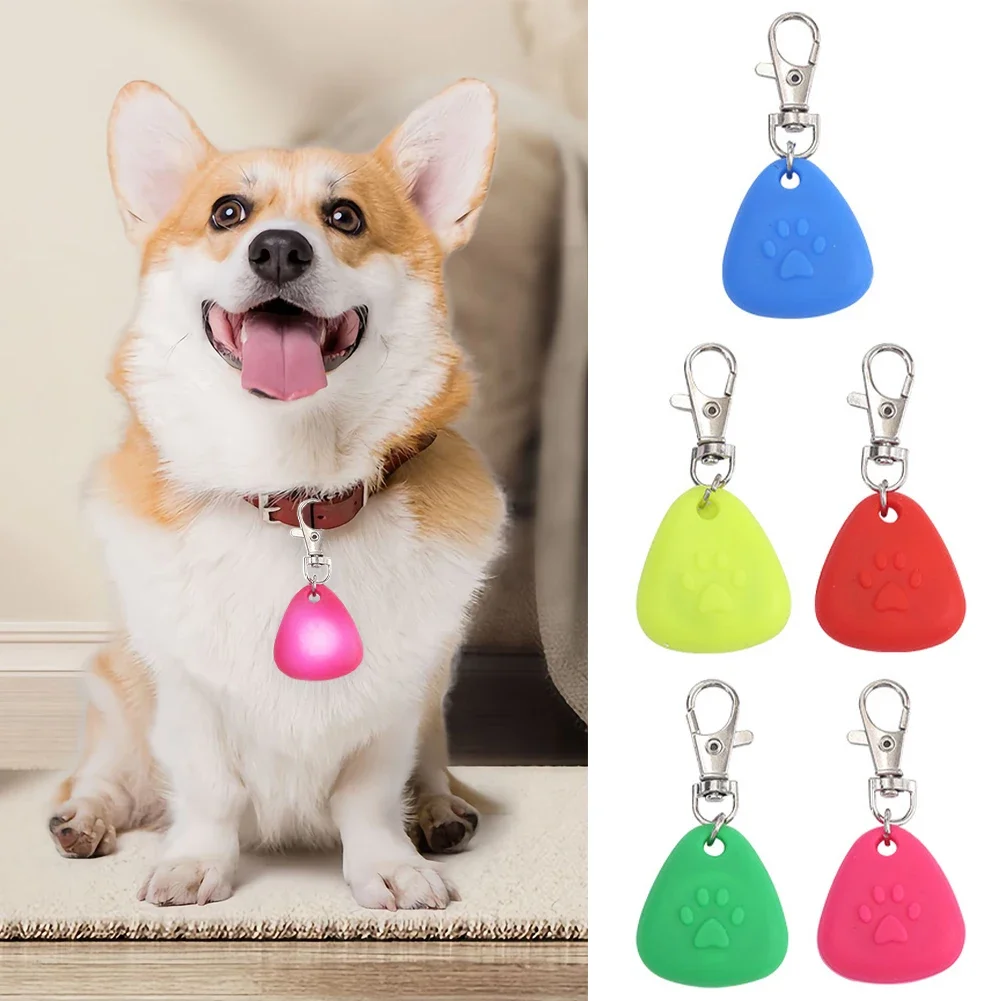 Dog Cat Pet Night Walking Safety Light Pendant Led Silicone Triangle Glowing Collar Pendant Hiking Backpack Bag Lights