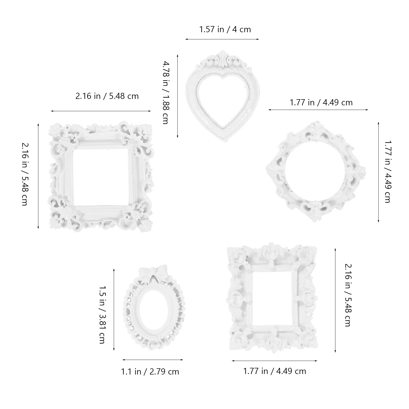 

25Pcs Resin Mini Picture Frames Bulk Tiny Frames for Jewelry Display Decorative Photography Props Mini Picture Frame