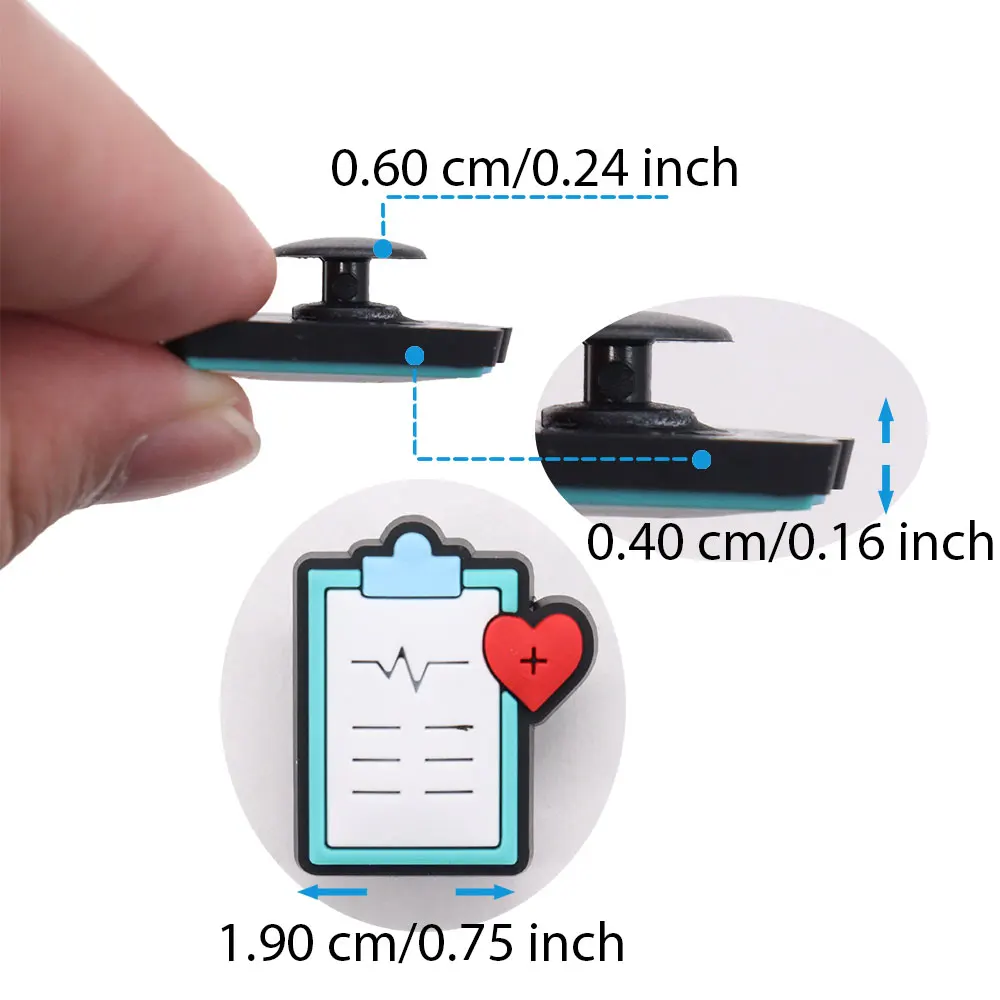 1pcs First Aid Kit Ambulance Syringe Nurse Doctor Thermometer Stethoscope PVC Shoe Decoration Buckle Charms Accessories Kid Gift