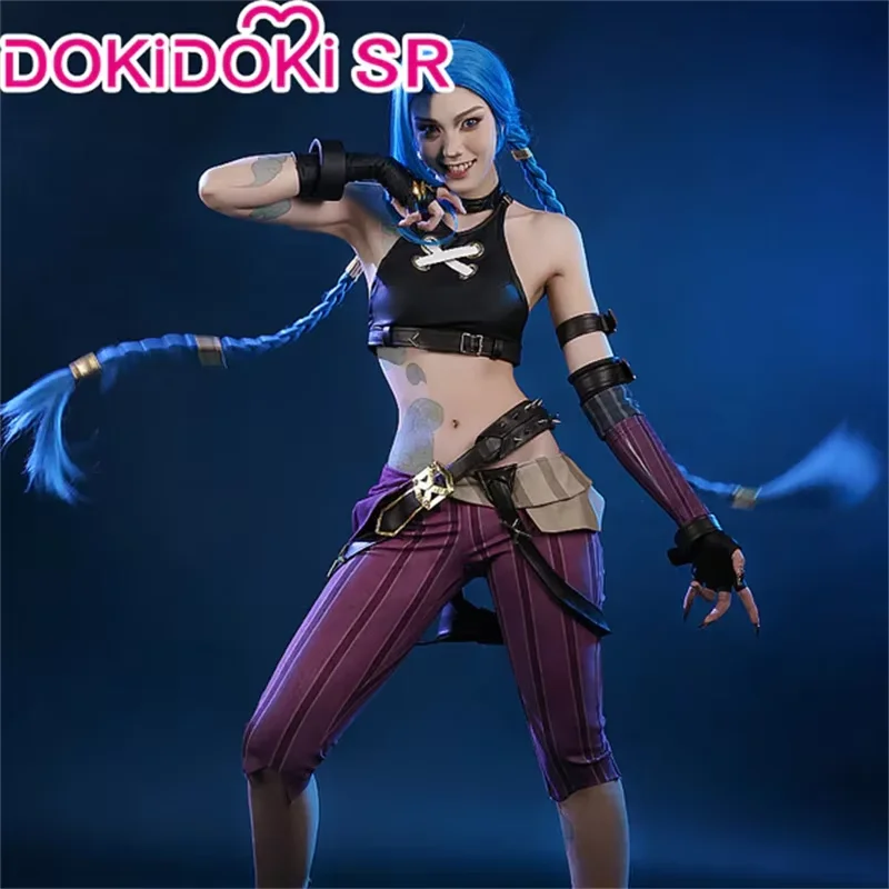 IN STOCK Jinxx Cosplay Costume Game LOL Cosplay【S-2XL】DokiDoki-SR Women R N Ver Costume Jinxx Cosplay Costume Female LOL Cosplay