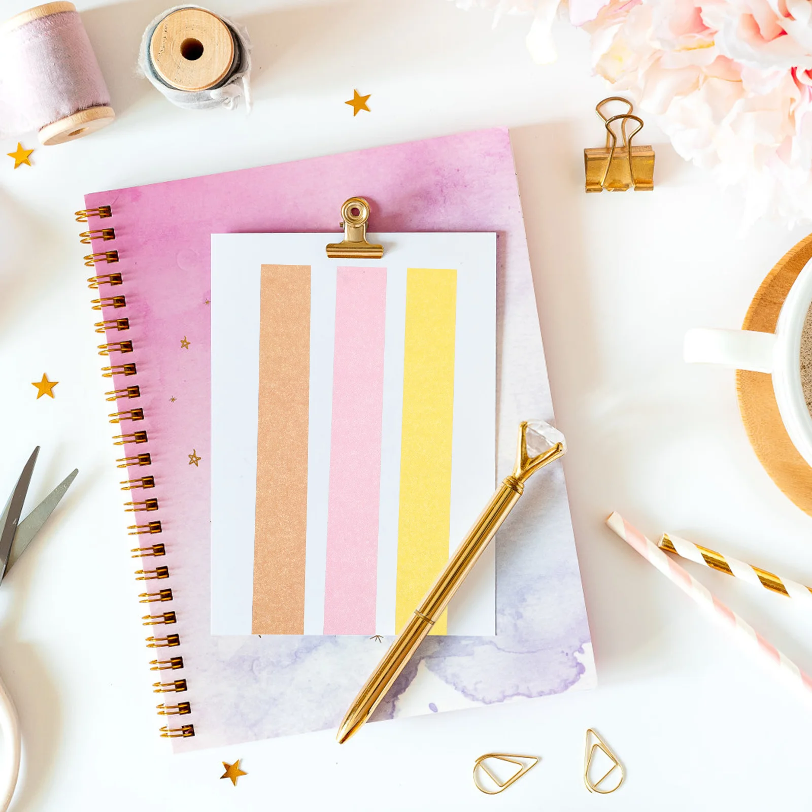 8pcs Journal Decorative Washi Tape Set Small Size Light Weight Diy Scrapbooking Craft Tapes For Notebook Stationery Calendar