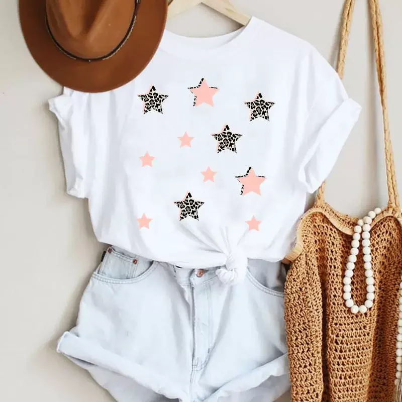 Ins Casual Summer Women's Cotton T-shirts Printed Various Beautiful Patterns Outdoor Street Elegant Tops Playful Daily Clothes