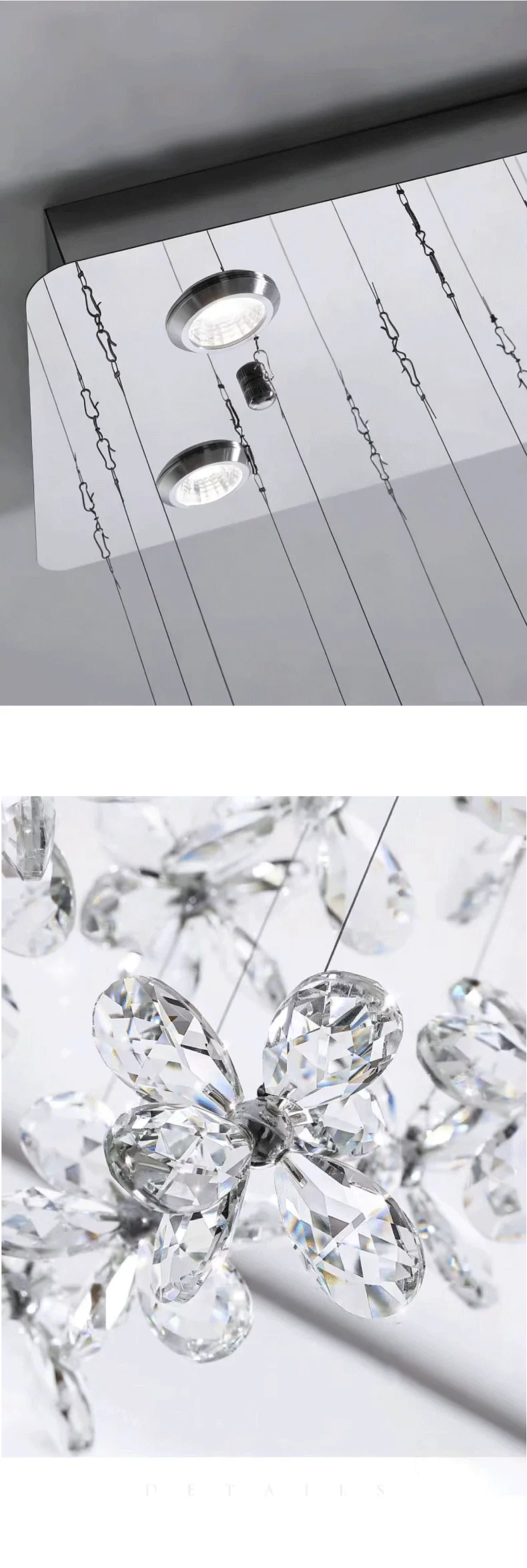 French Dining Room Crystal LED Pendant Lights