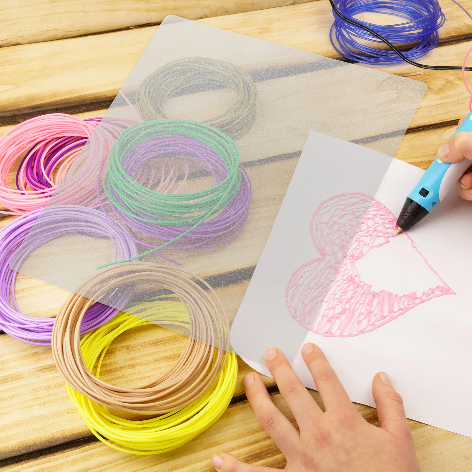 

10Pcs Transparent PVC 3D Pen Tracing Board Clear Drawing Mat DIY Art Template 3D Pen Painting Accessories PVC Drawing Template