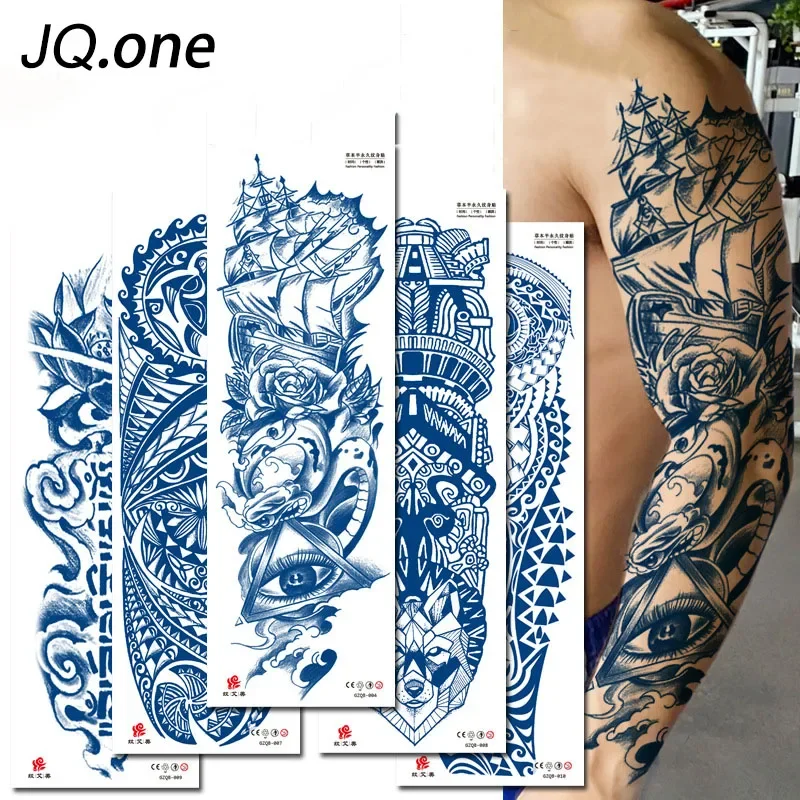 

Juice Ink Tattoos Body Art Lasting Waterproof Temporary Tattoo Sticker Eye Clock Tatoo Arm Fake Full Arm Tatto Women Men