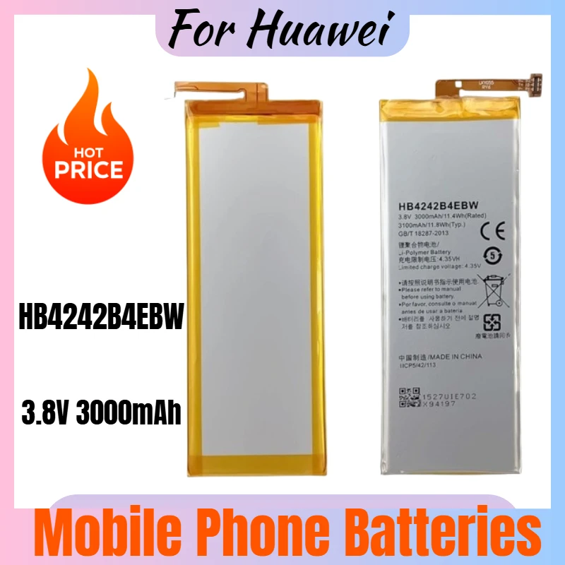 

HB4242B4EBW Mobile Phone Battery 3.8V 3000mAh for Huawei Honor 6 4X 7i Shot X Replacement BatteryBrand-New High Quality
