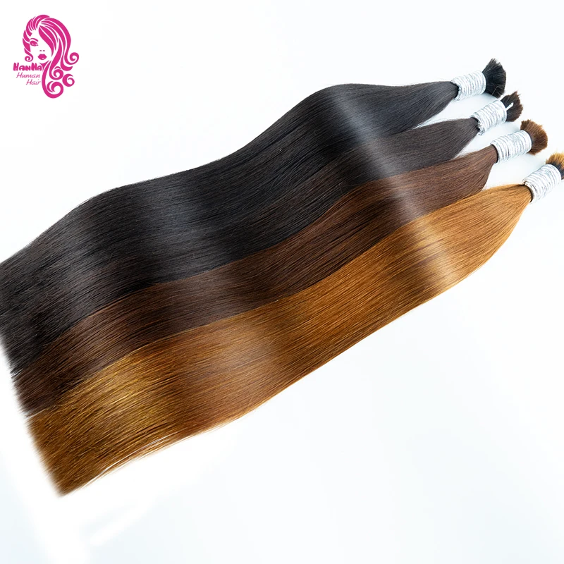 Double Drawn Vietnamese Original Human Hair Bulk Bone Straight Natual Virgin Hair For Braiding 100% Unprocessed Raw Extensions