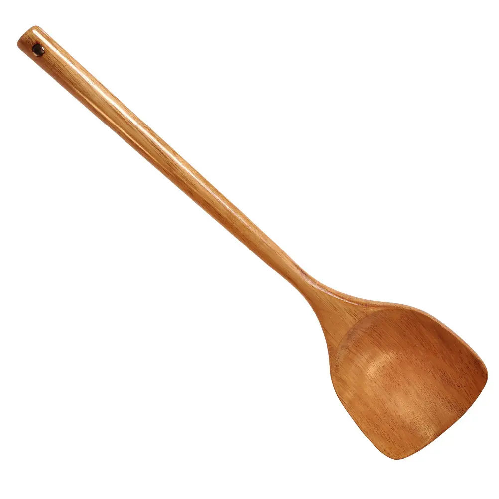 

Wooden Wok Spatula Cooking Shovel Long Handle Non-Stick Compatible Stirring Frying Turning Heat-Resistant Kitchen Utensil