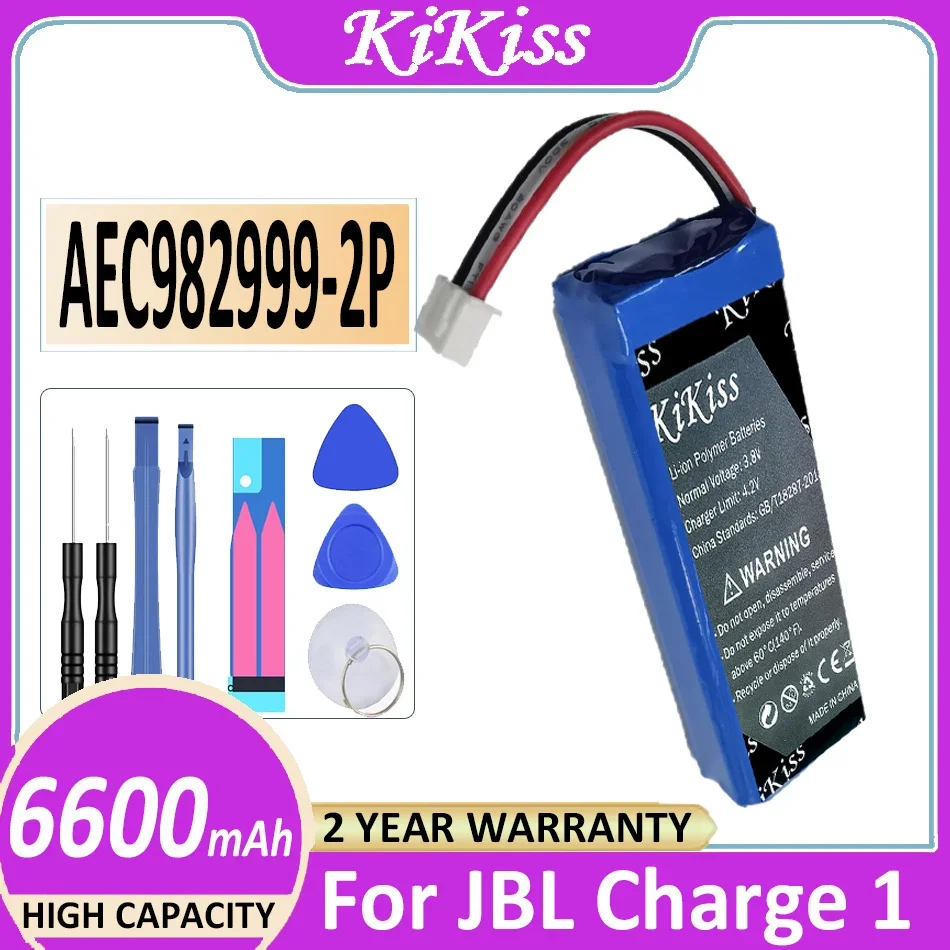 

KiKiss Battery AEC982999-2P 6600mAh For JBL Charge 1 charge1 Batteries