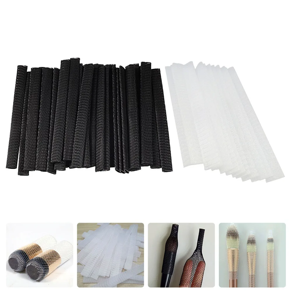 

100Pcs Expandable Makeup Brush Protective Mesh Covers Net Makeup Brush Protector Cover for Shape Storage Protective Covers