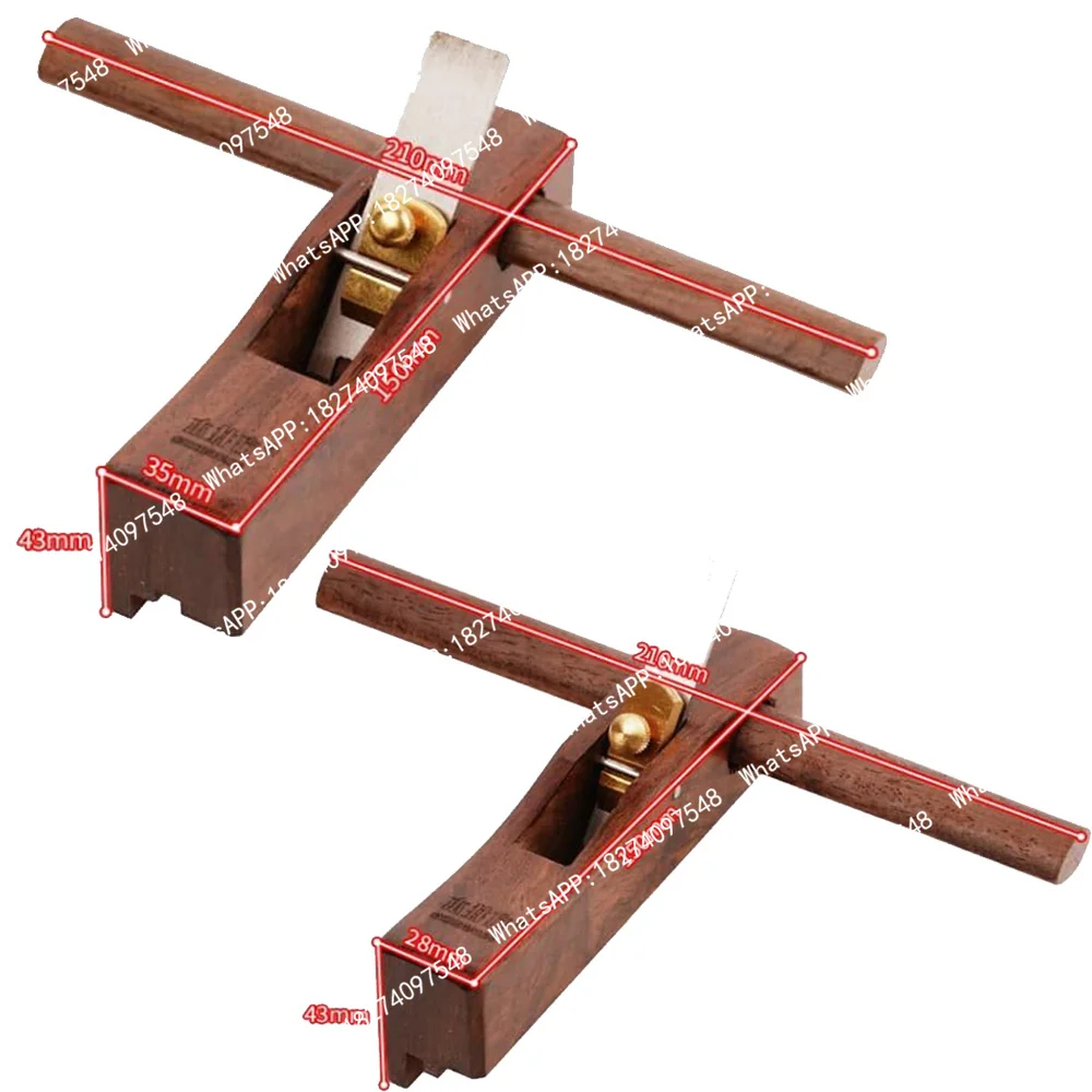 Ebony Wood Tongue Groove Plane Set With High Carbon Steel Blade Compact Handheld Woodworking Grooving Tool for Fast Slotting