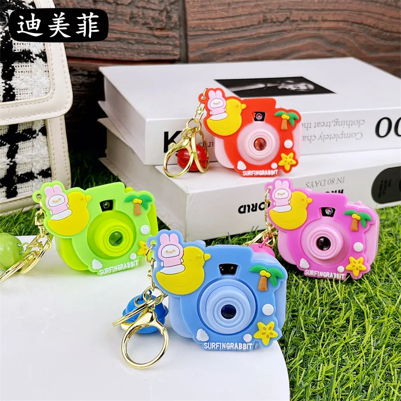 New Camera Projection Keychain Cartoon Cartoons Luminous Small Pendant Ornament Accessories