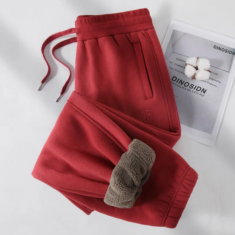 2026 Fashion Lamb Fleece Thicken Sweatpants Women's Cotton Bundle-foot Pants Autumn Winter Loose Warm Sports Casual Trousers