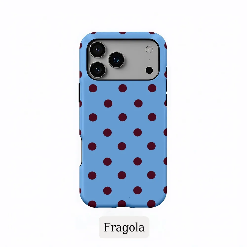 

INS Korean Style Luxury Polka Dots Phone Case for iPhone 17 16 15 14 13 12 11 Pro Max Air Plus Luxury Double-layer Back Cover
